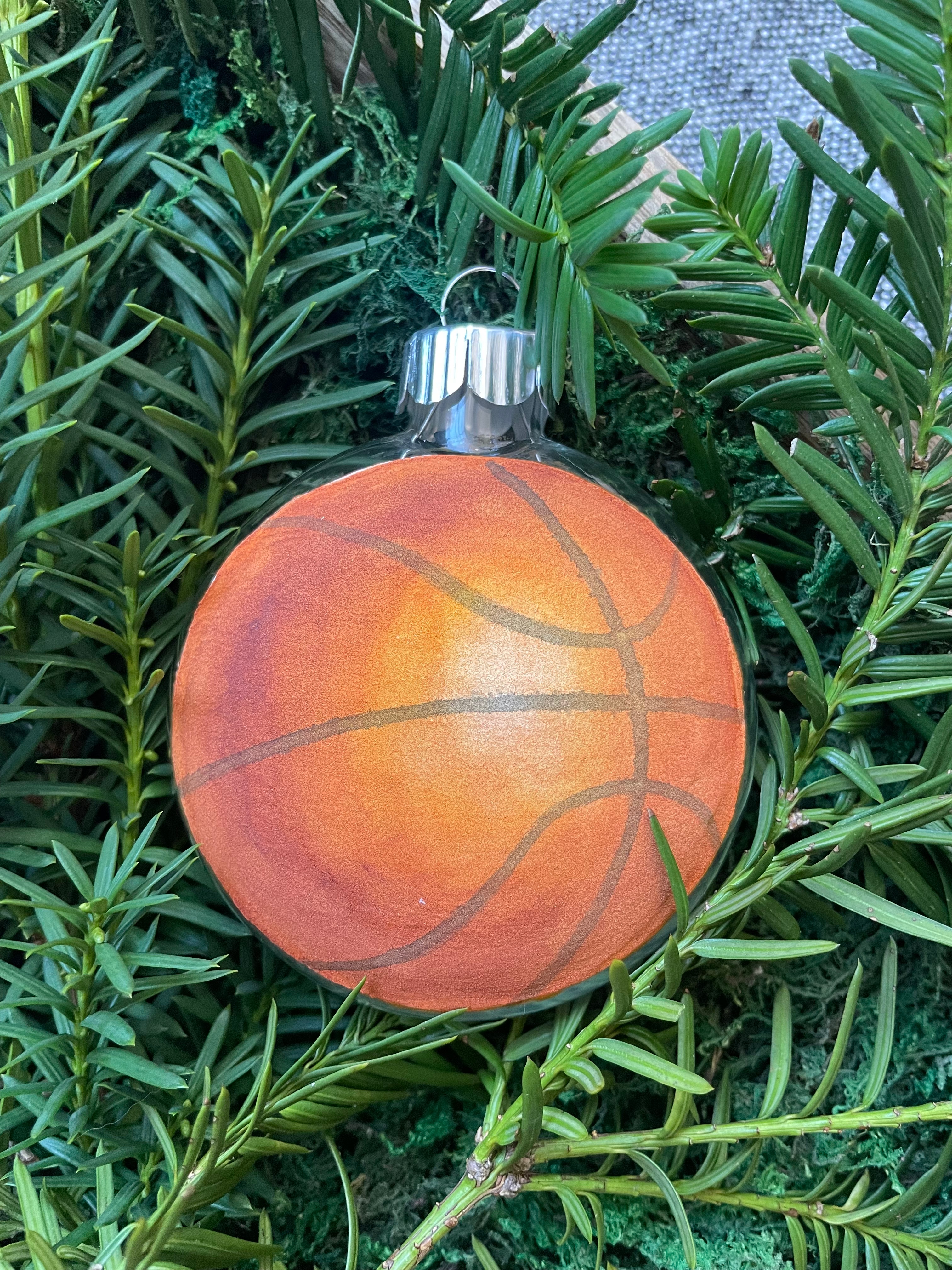 Jenny Sanders Art - Personalized Basketball Ornament