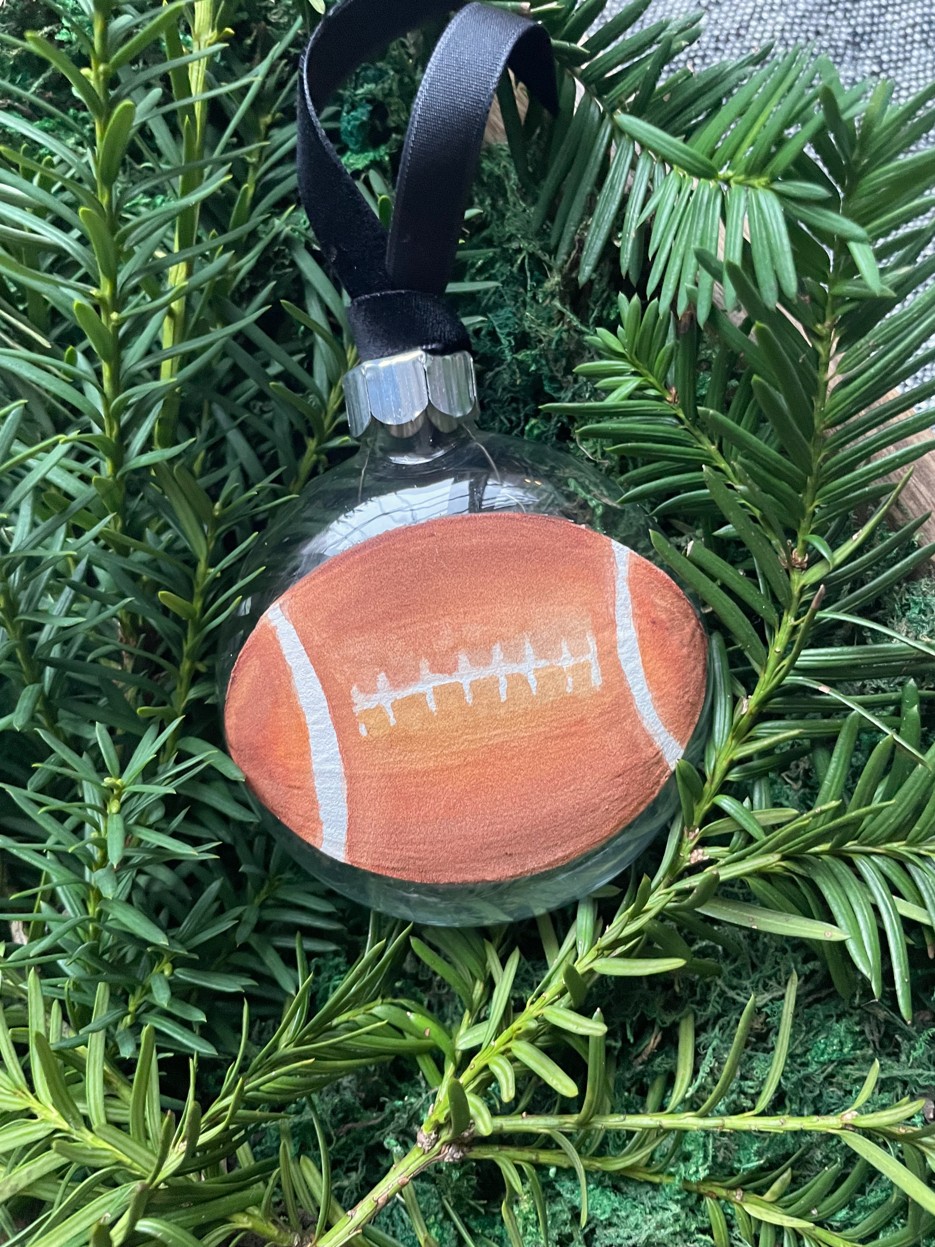 Jenny Sanders Art - Personalized Football Ornament
